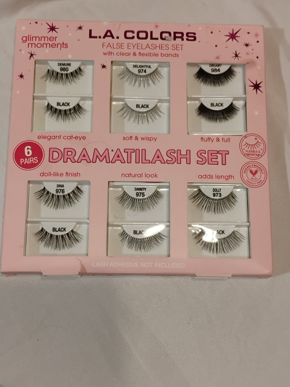 L.A. COLORS Dramatilash False Eyelash Set — Black (6 Pairs)